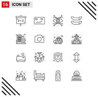 16 Creative Icons Modern Signs and Symbols of picture twitter look skyscraper building Editable Vector Design Elements