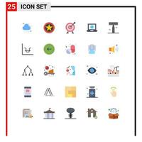 25 User Interface Flat Color Pack of modern Signs and Symbols of beauty globe rank world money Editable Vector Design Elements