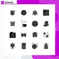 16 Creative Icons Modern Signs and Symbols of education programming atom development coding Editable Vector Design Elements