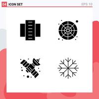 Pack of 4 creative Solid Glyphs of apartments sample flats color catalog satellite Editable Vector Design Elements