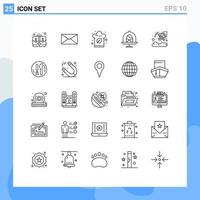 Universal Icon Symbols Group of 25 Modern Lines of currency easter cook food disk Editable Vector Design Elements