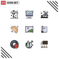 9 Creative Icons Modern Signs and Symbols of entertaiment celebration day production gujjia tea Editable Vector Design Elements