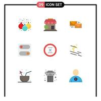 Universal Icon Symbols Group of 9 Modern Flat Colors of circle toggle reply switch letter Editable Vector Design Elements
