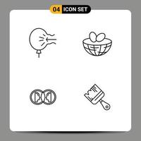 User Interface Pack of 4 Basic Filledline Flat Colors of air coin relief easter dual Editable Vector Design Elements