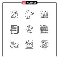 9 Thematic Vector Outlines and Editable Symbols of programming coding human code money Editable Vector Design Elements