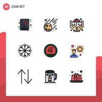 User Interface Pack of 9 Basic Filledline Flat Colors of business bangladesh hands bangla snow Editable Vector Design Elements