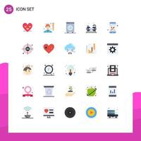 User Interface Pack of 25 Basic Flat Colors of fitness cycling player hardware electronic Editable Vector Design Elements