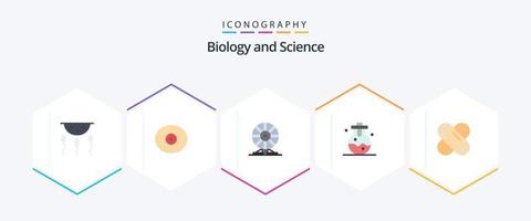 Biology 25 Flat icon pack including plaster. laboratory. biochemistry. lab. motion vector