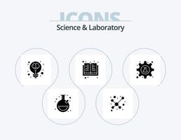 Science Glyph Icon Pack 5 Icon Design. science. gear. idea. cog. knowledge vector