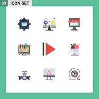 Universal Icon Symbols Group of 9 Modern Flat Colors of cafe presentation ecommerce board online Editable Vector Design Elements