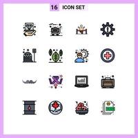 Set of 16 Modern UI Icons Symbols Signs for human race case man leader Editable Creative Vector Design Elements