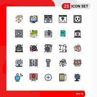 25 User Interface Filled line Flat Color Pack of modern Signs and Symbols of open volume amplifier app socket development Editable Vector Design Elements