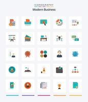 Creative Modern Business 25 Flat icon pack  Such As data. analytic. confidential. research. office vector