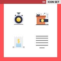 Group of 4 Flat Icons Signs and Symbols for clock commerce practice present sale Editable Vector Design Elements