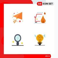 Pack of 4 Modern Flat Icons Signs and Symbols for Web Print Media such as email concept accident road fail Editable Vector Design Elements