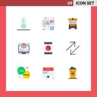 9 Creative Icons Modern Signs and Symbols of device monitor forklift buffer layer Editable Vector Design Elements