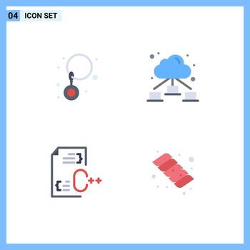 valores vector icono paquete de 4 4 línea señales y símbolos para soltar desarrollo web C cámping editable vector diseño elementos