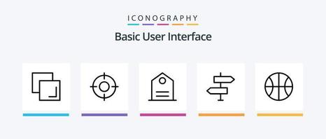 Basic Line 5 Icon Pack Including label. setting. ux. basic. mobile. Creative Icons Design vector