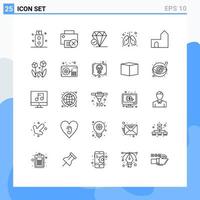 Modern Set of 25 Lines and symbols such as medical health hardware care big think Editable Vector Design Elements