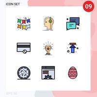 Set of 9 Modern UI Icons Symbols Signs for cup payments sound money sms Editable Vector Design Elements