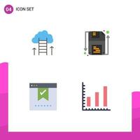 Mobile Interface Flat Icon Set of 4 Pictograms of career path bookmark success guarder good Editable Vector Design Elements