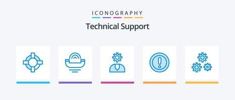 Technical Support Blue 5 Icon Pack Including support. note. call. info. support. Creative Icons Design vector