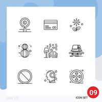 Outline Pack of 9 Universal Symbols of lump lovely payments happy spring Editable Vector Design Elements