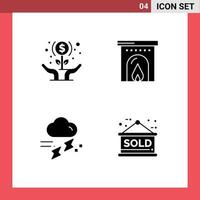 Set of Modern UI Icons Symbols Signs for expand rain hands summer rainy Editable Vector Design Elements