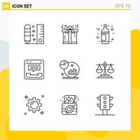 Modern Set of 9 Outlines and symbols such as analysis contact love communication call Editable Vector Design Elements
