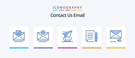 Email Blue 5 Icon Pack Including navigation. email. internet. write. mail. Creative Icons Design vector