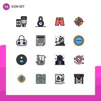 Set of 16 Modern UI Icons Symbols Signs for contract bag clothing navigation gps Editable Creative Vector Design Elements