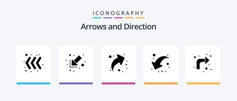 Arrow Glyph 5 Icon Pack Including right. reload. up. arrows. down. Creative Icons Design vector