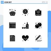 9 Creative Icons Modern Signs and Symbols of american protection science protected internet Editable Vector Design Elements