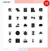 User Interface Pack of 25 Basic Solid Glyphs of gadget computers reply payment commerce Editable Vector Design Elements