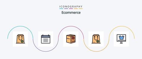 Ecommerce Line Filled Flat 5 Icon Pack Including commerce. add. event. plus. commerce vector