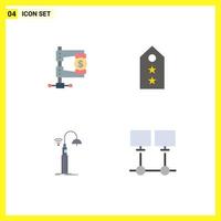 Pictogram Set of 4 Simple Flat Icons of business two market rank street Editable Vector Design Elements