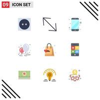 Set of 9 Modern UI Icons Symbols Signs for fathers day dad mobile party birthday Editable Vector Design Elements