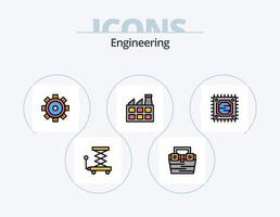 Ingenieria línea lleno icono paquete 5 5 icono diseño. . . gancho. industria. construcción vector
