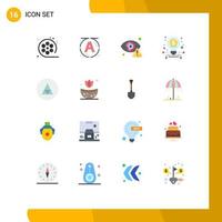 Modern Set of 16 Flat Colors Pictograph of magic startup crime investment internet Editable Pack of Creative Vector Design Elements