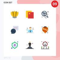 9 Creative Icons Modern Signs and Symbols of fail mail school chatting science Editable Vector Design Elements