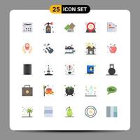 Flat Color Pack of 25 Universal Symbols of contract inbox money essential location Editable Vector Design Elements