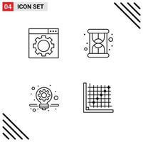Universal Icon Symbols Group of 4 Modern Filledline Flat Colors of optimization color hourglass business edit Editable Vector Design Elements