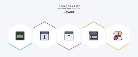 Layout 25 FilledLine icon pack including loading. ellipsis. layout. website. site vector