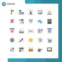 Set of 25 Modern UI Icons Symbols Signs for management lifting knowledge weight exercise Editable Vector Design Elements