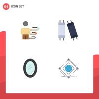 Mobile Interface Flat Icon Set of 4 Pictograms of approach home modern light mirror Editable Vector Design Elements