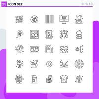 Set of 25 Modern UI Icons Symbols Signs for wizard halloween barcode had online Editable Vector Design Elements