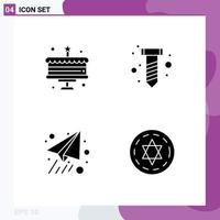 4 Creative Icons Modern Signs and Symbols of cake circle diy paper magic Editable Vector Design Elements