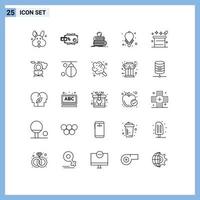 Modern Set of 25 Lines and symbols such as magic jewelry back to school fashion apple Editable Vector Design Elements