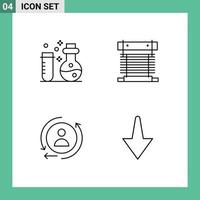 Modern Set of 4 Filledline Flat Colors and symbols such as chemistry digital science cooling remarketing Editable Vector Design Elements