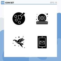 Set of Commercial Solid Glyphs pack for drawing folded disc player paper Editable Vector Design Elements